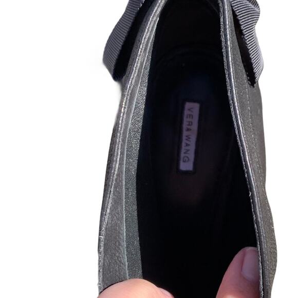 Vera Wang Shoes Royce Bow Back Leather Stiletto Peep Toe Ankle Bootie 9M y2K - Picture 8 of 11